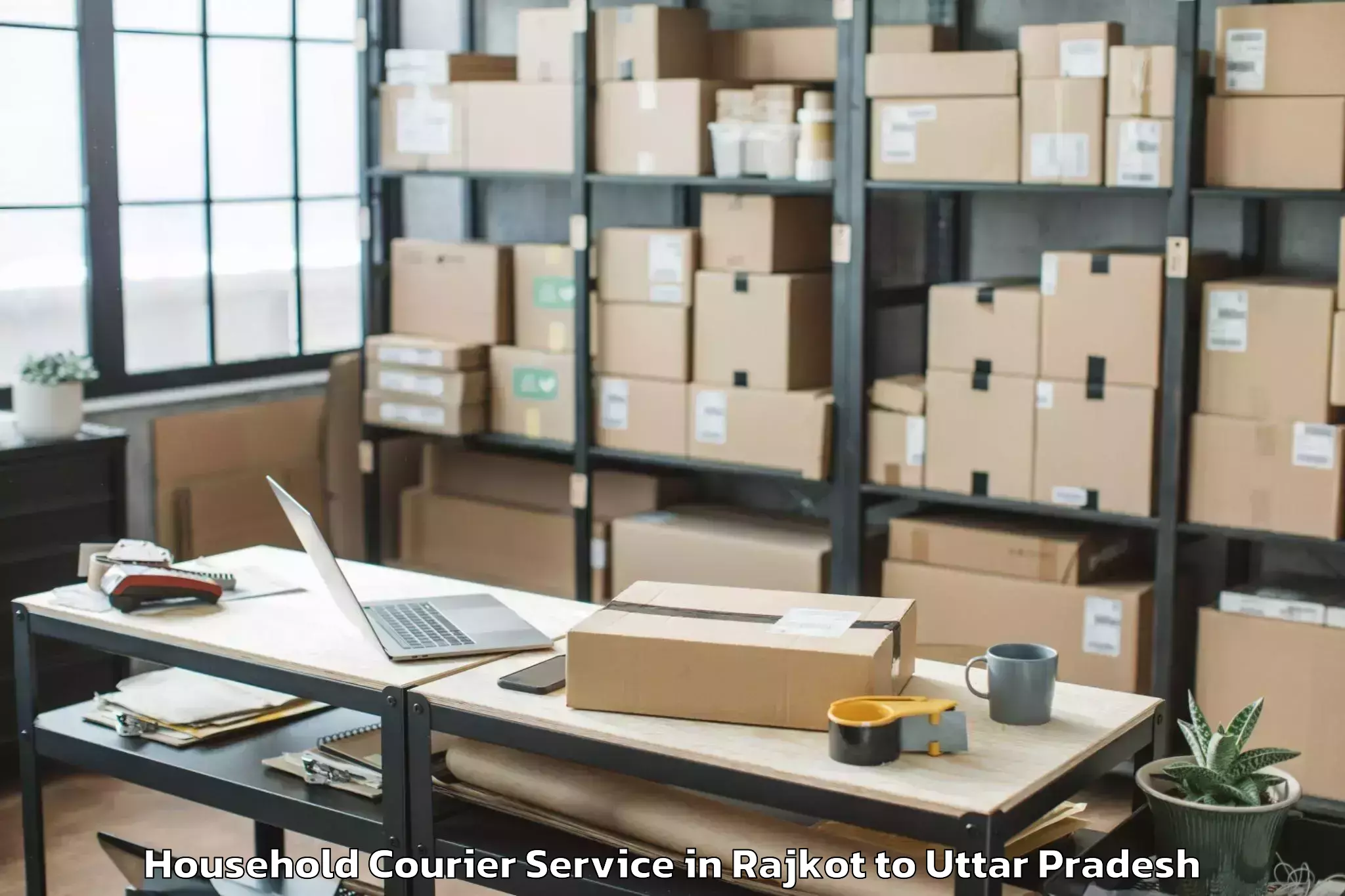 Discover Rajkot to Etawa Household Courier